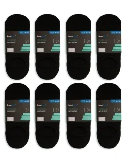 Footlab Casual No Show Cushioned Socks 24 Pack in Black