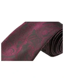 Formalaties Premium Tapestry Slim Skinny Tie Paisley 5cm in Wine