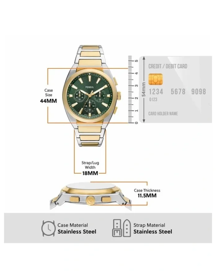 Fossil Everett Chronograph Watch FS6106 in Two Tone