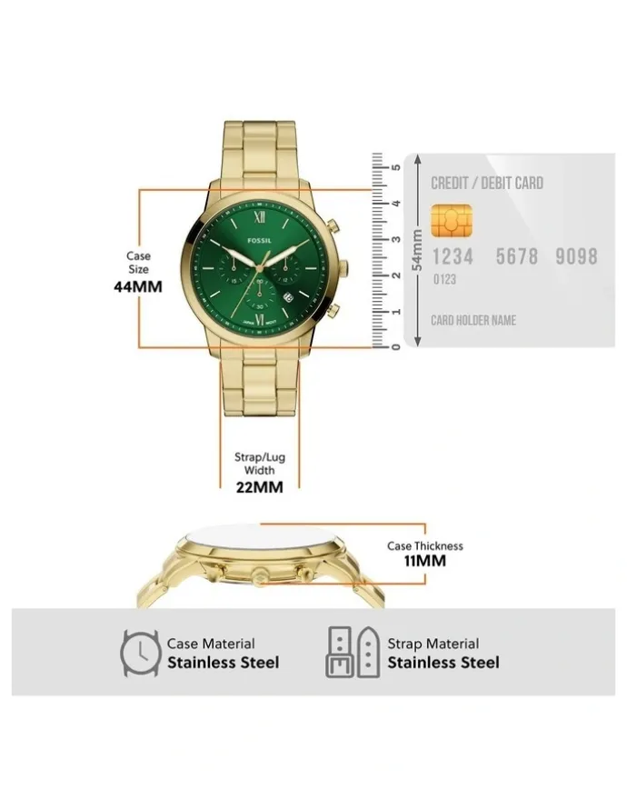 Fossil Neutra Chronograph Watch FS6164 in Gold