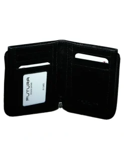 Futura Leather Zip Around Wallet with Rfid Blocking in Black