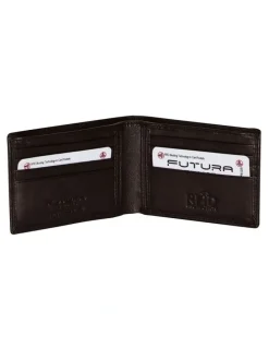 Futura Slim Leather Wallet with Rfid Blocking in Brown