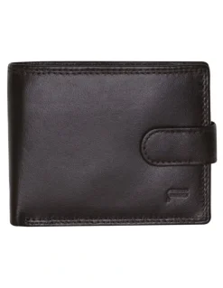 Futura Rfid Leather Coin Fold Over Wallet in Brown