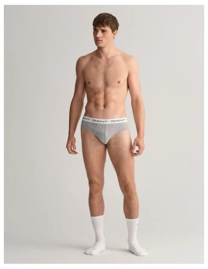 Gant Briefs 3-Pack in Grey Melange