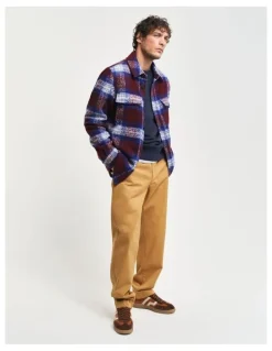 Gant Embossed Crew Neck Sweatshirt in Evening Blue