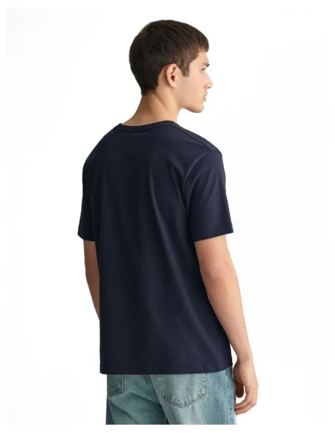 Gant Embroidered Archive Shield T-Shirt in Evening Blue