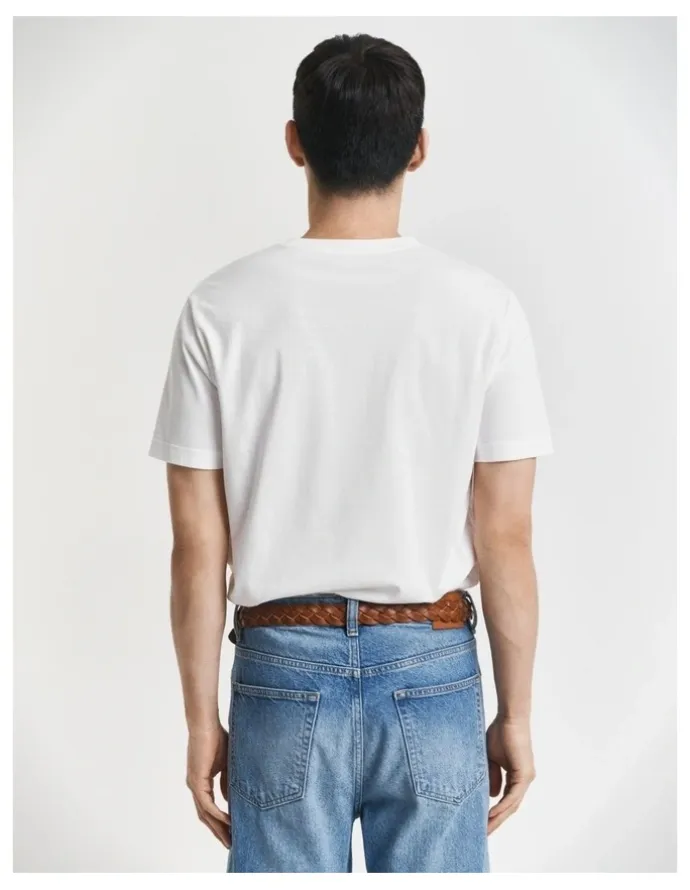 Gant Embroidered Archive Shield T-Shirt in White