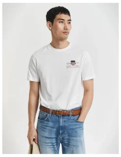 Gant Embroidered Archive Shield T-Shirt in White