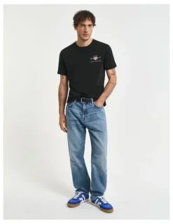 Gant Embroidered Archive Shield T-Shirt in Black