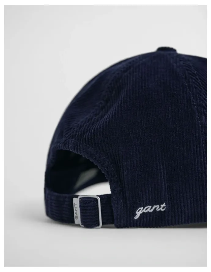 Gant G Badge Corduroy Cap in Evening Blue