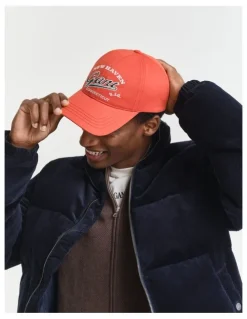Gant Graphic Cotton Twill Cap in Deep Orange
