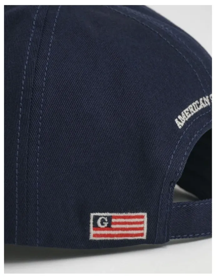 Gant Graphic Cotton Twill Cap in Evening Blue