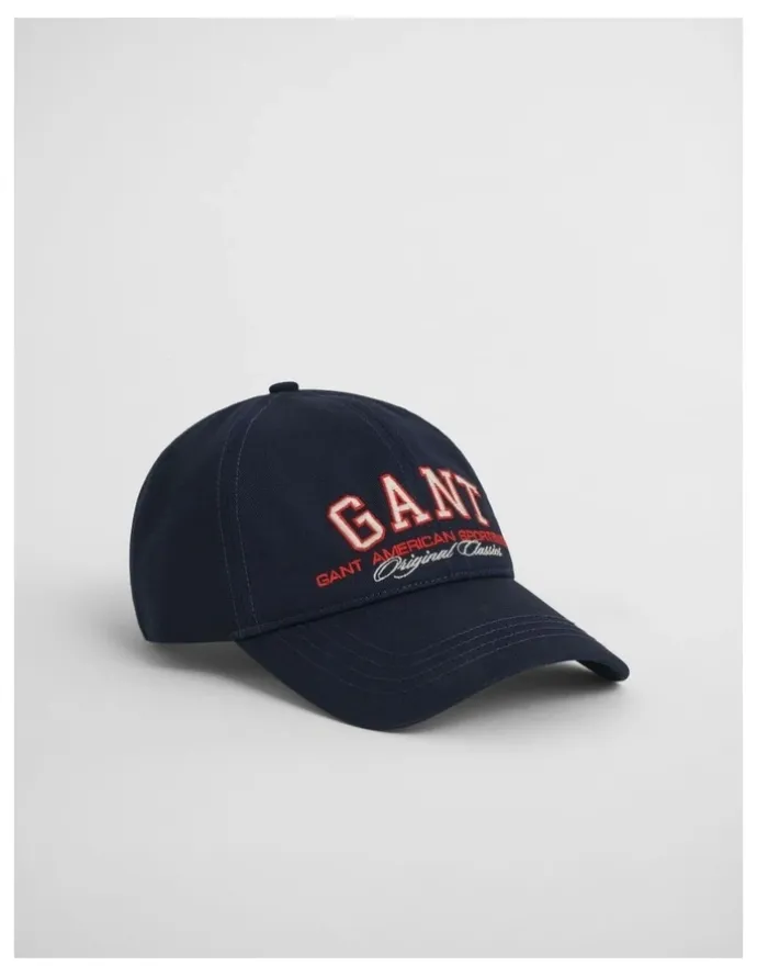 Gant Graphic Cotton Twill Cap in Evening Blue