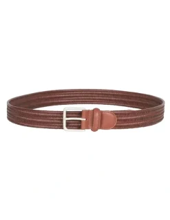 Gant Leather Elastic Braided Belt in Tan