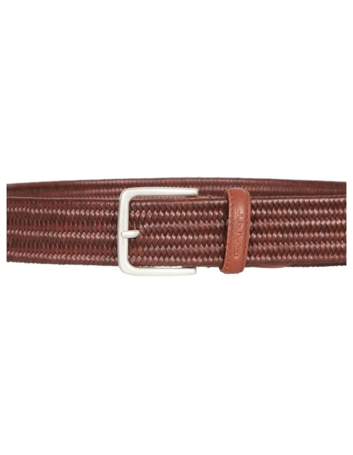 Gant Leather Elastic Braided Belt in Tan