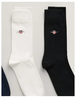 Gant 3-Pack Shield Socks in Black