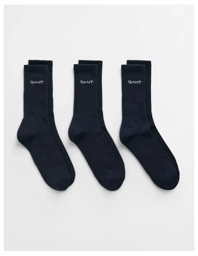 Gant 3-Pack Sport Socks in Marine