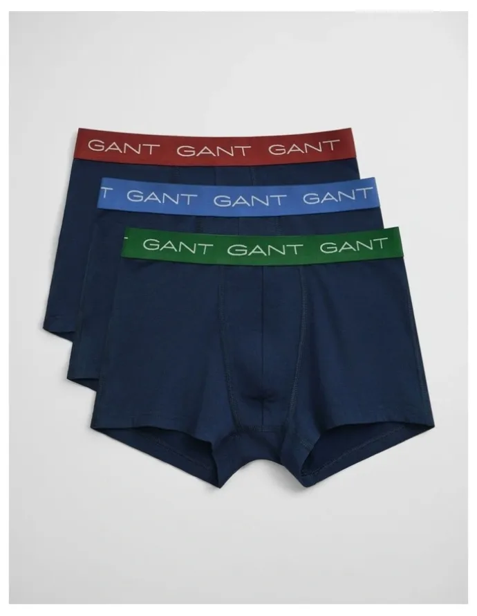 Gant 3-Pack Trunks in Marine