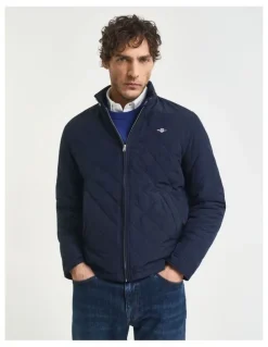 Gant Quilted Windcheater Jacket in Evening Blue