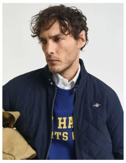 Gant Quilted Windcheater Jacket in Evening Blue