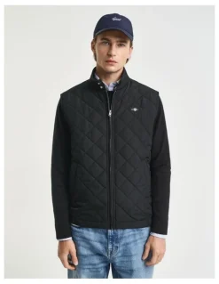 Gant Quilted Windcheater Vest in Black