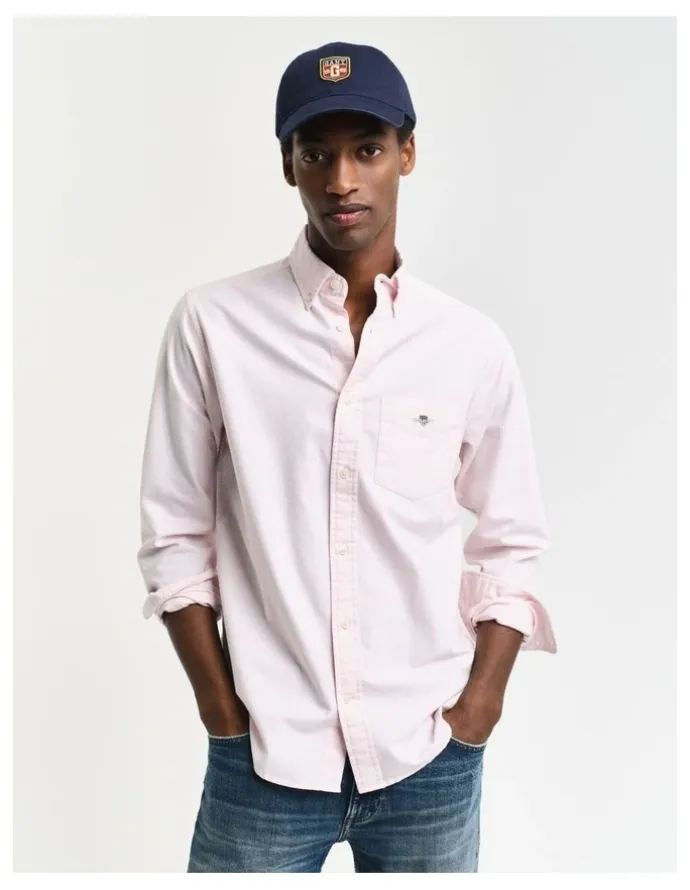 Gant Regular Fit Classic Oxford Shirt in Light Pink