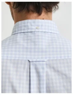 Gant Regular Fit Gingham Poplin Shirt in Light Blue