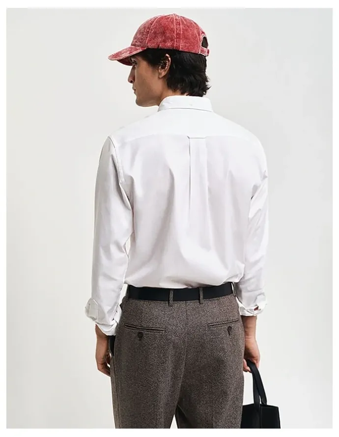 Gant Regular Fit Pinpoint Oxford Shirt in White