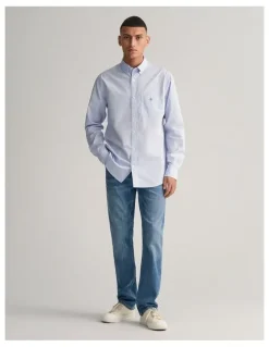 Gant Regular Fit Poplin Shirt in Light Blue