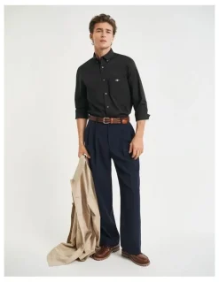 Gant Regular Fit Poplin Shirt in Black