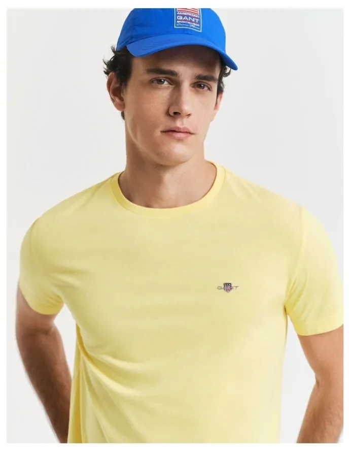 Gant Regular Fit Shield T-Shirt in Banana Yellow
