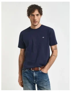 Gant Regular Shield T-shirt in Evening Blue