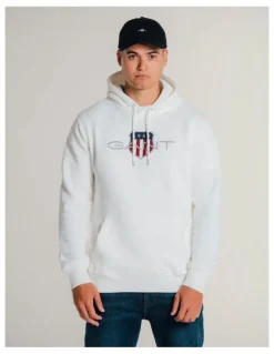 Gant Shield Hoodie in Eggshell