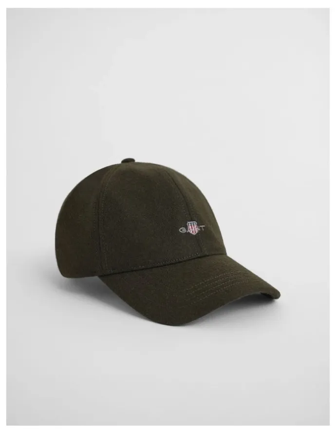 Gant Shield Melton Cap in Dark Sage