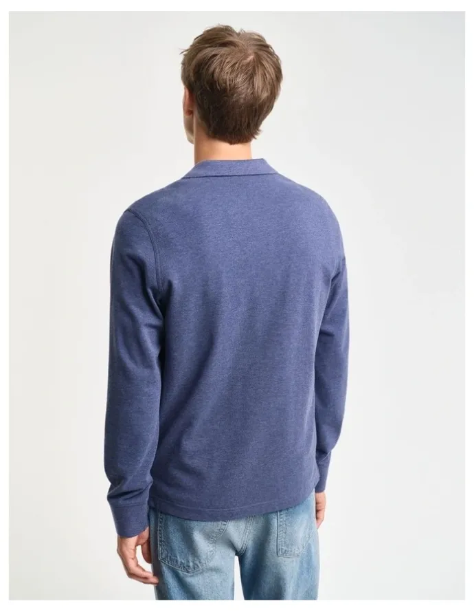 Gant Shield Piqu Rugger in Dark Jeansblue Melange