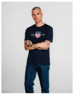Gant Shield T-Shirt in Evening Blue