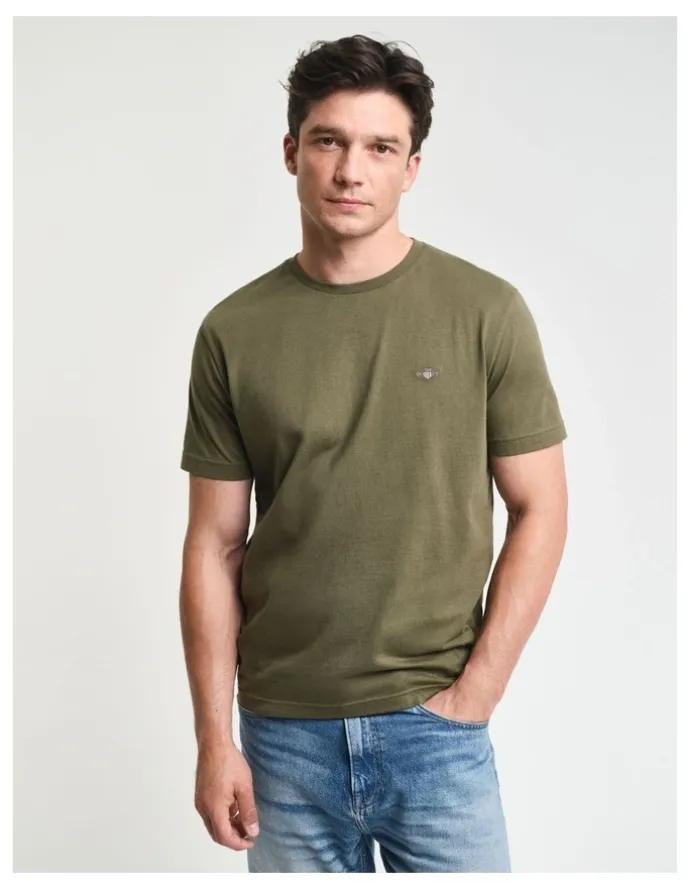 Gant Shield T-shirt in Juniper Green