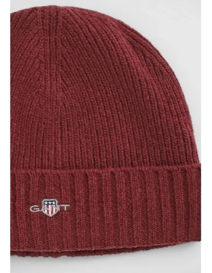 Gant Shield Wool Beanie in Plumped Red
