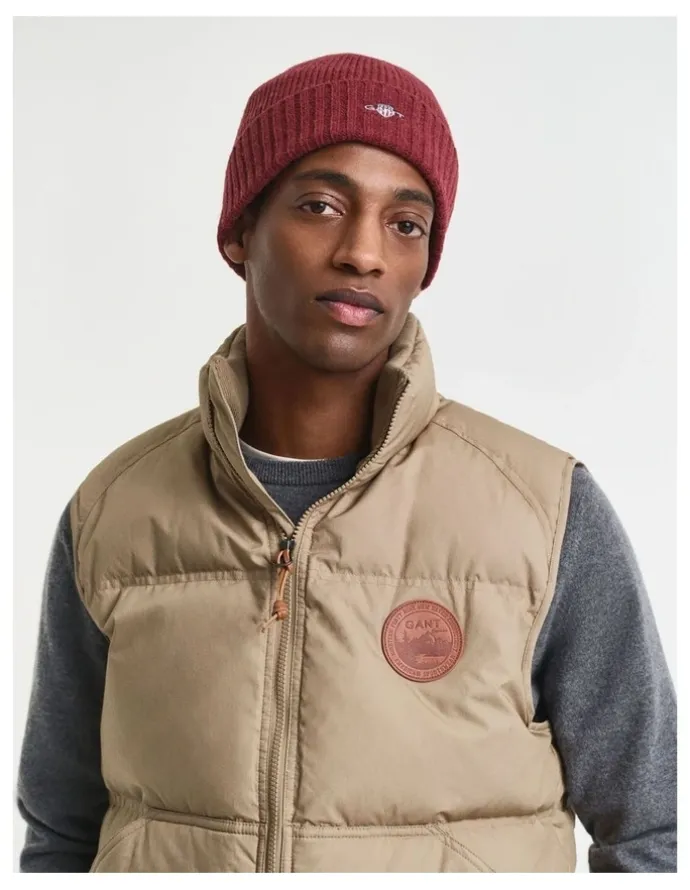 Gant Shield Wool Beanie in Plumped Red