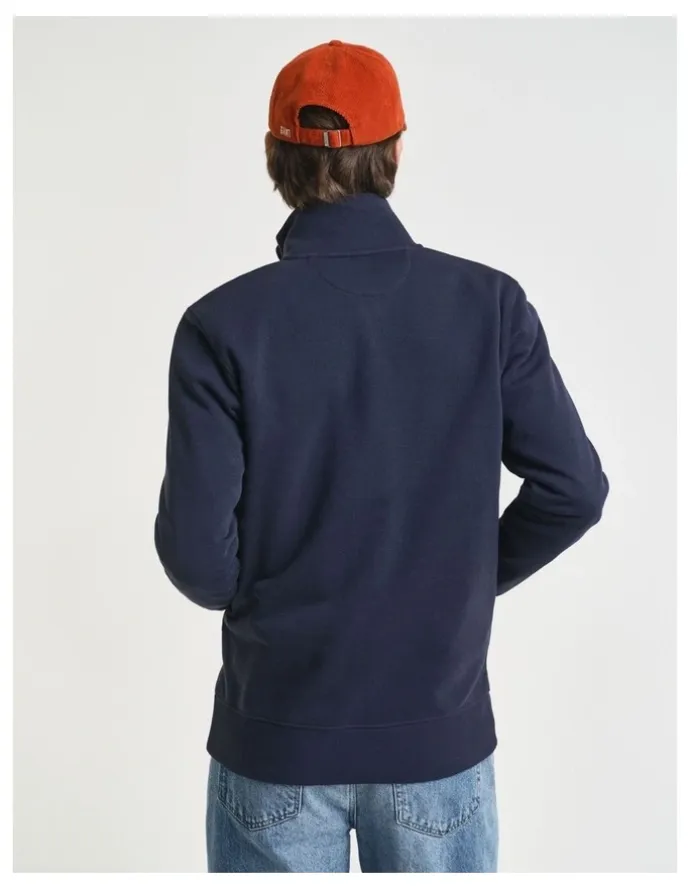 Gant Shield Zip Sweatshirt in Evening Blue