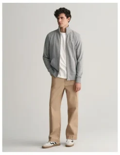 Gant Shield Zip Sweatshirt in Grey Melange