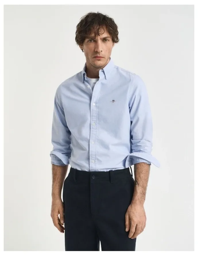 Gant Slim Fit Oxford Shirt in Light Blue