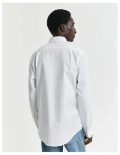 Gant Slim Fit Pinpoint Oxford Shirt in White