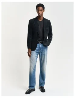 Gant Slim Fit Shield V-Neck T-Shirt in Black