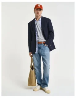 Gant Slim Fit Shield V-Neck T-shirt in Grey Melange