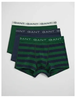 Gant Striped 3-Pack Trunk in Forest Green