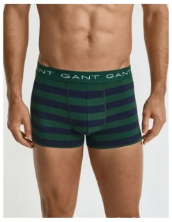 Gant Striped 3-Pack Trunk in Forest Green