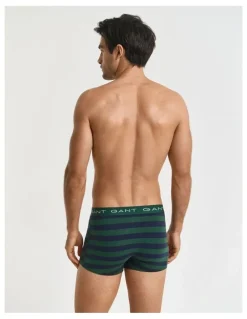 Gant Striped 3-Pack Trunk in Forest Green