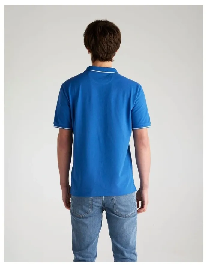 Gant Tipped Pique Polo Shirt in Rich Blue