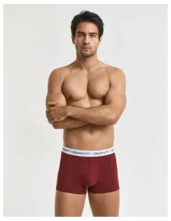 Gant Trunks Pack Of 3 in Plumped Red